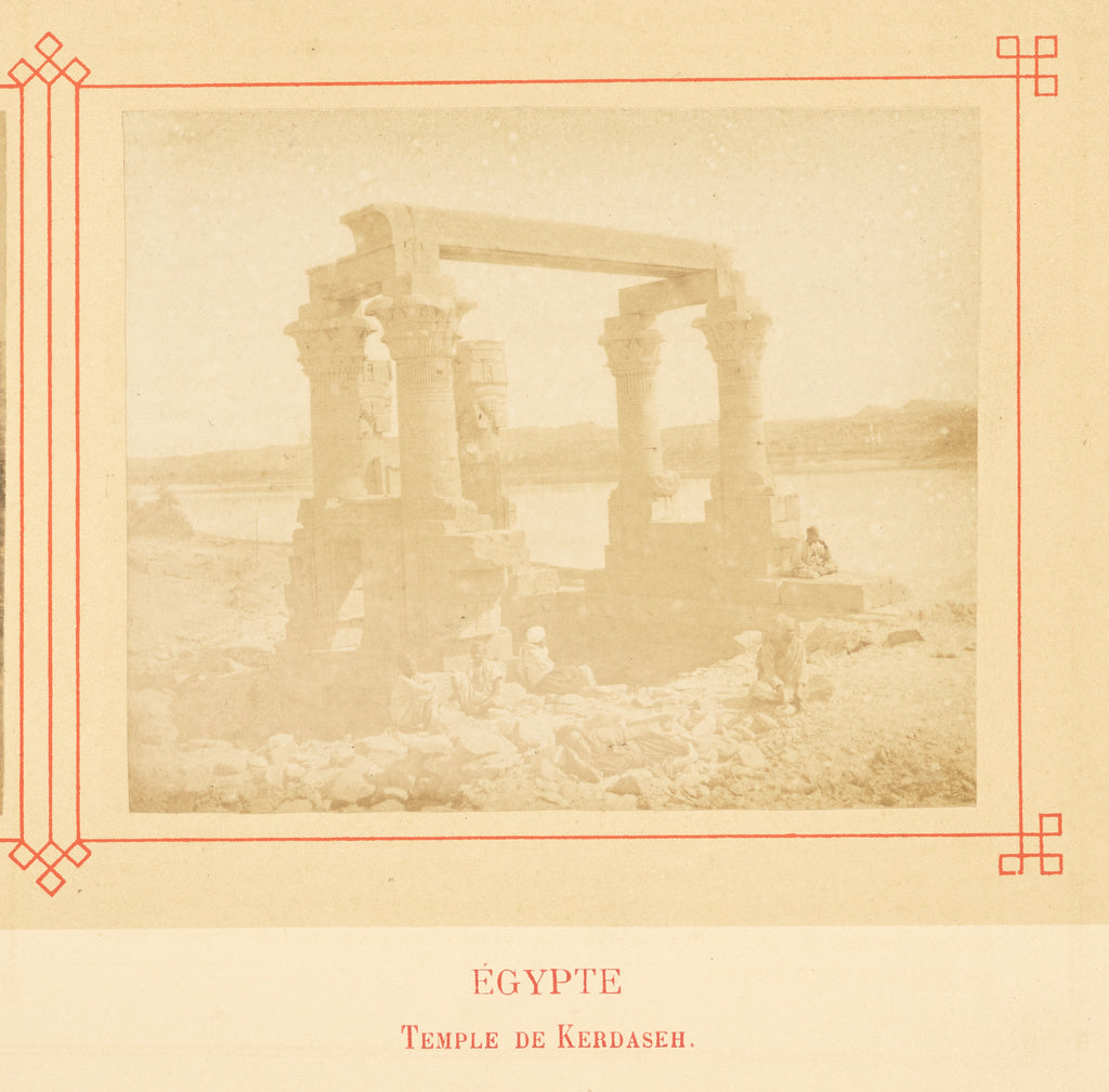 Félix Bonfils:Temple de Kerdaseh., Poster Print Wall Art