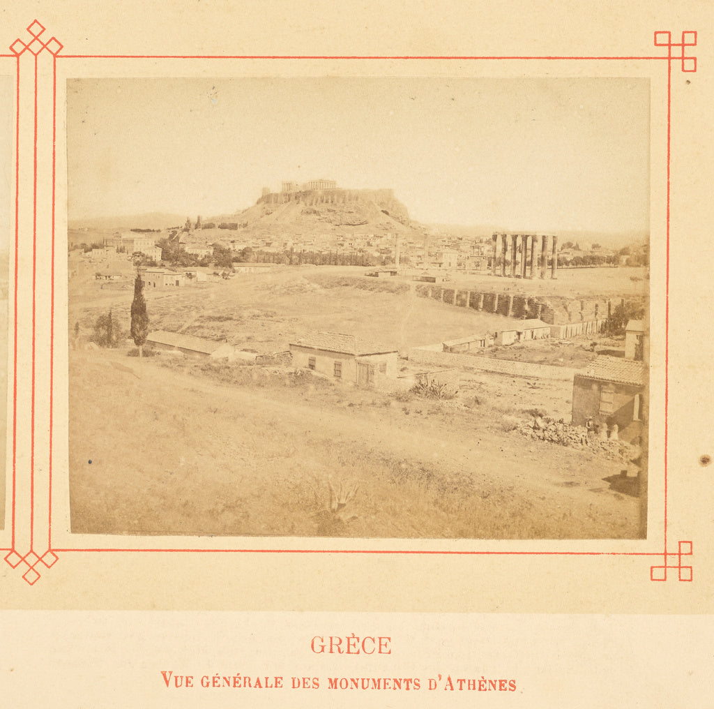 Félix Bonfils:Vue générale des monuments d'Athènes., Poster Print Wall Art