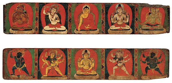 Pair of Book Covers  Each with Five Deities late 11th or 12th,16x12"(A3)Poster
