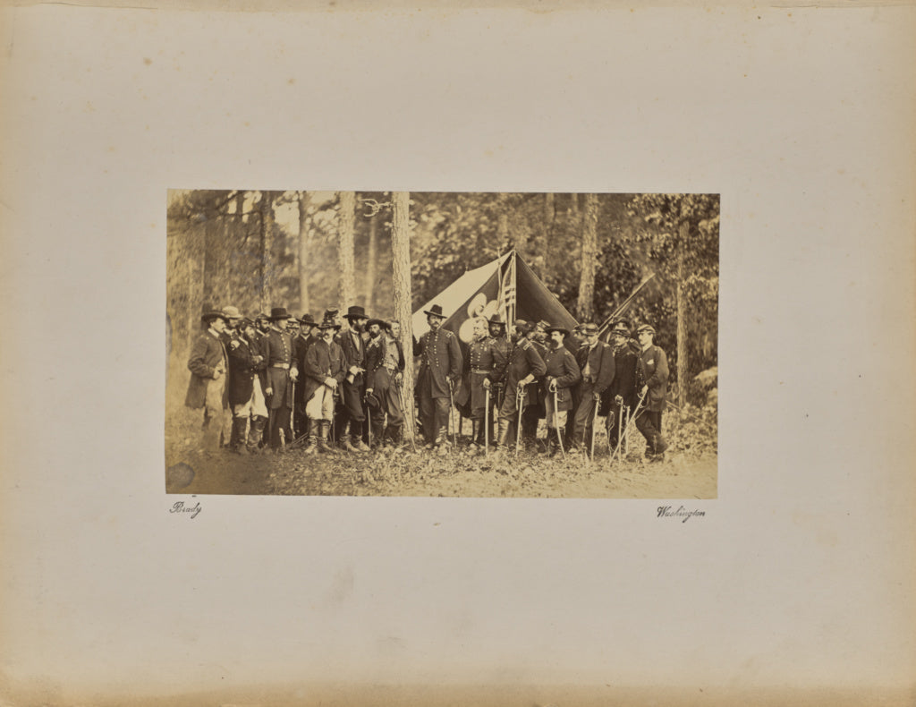 Mathew B. Brady:Hancock and Staff, Poster Print Wall Art