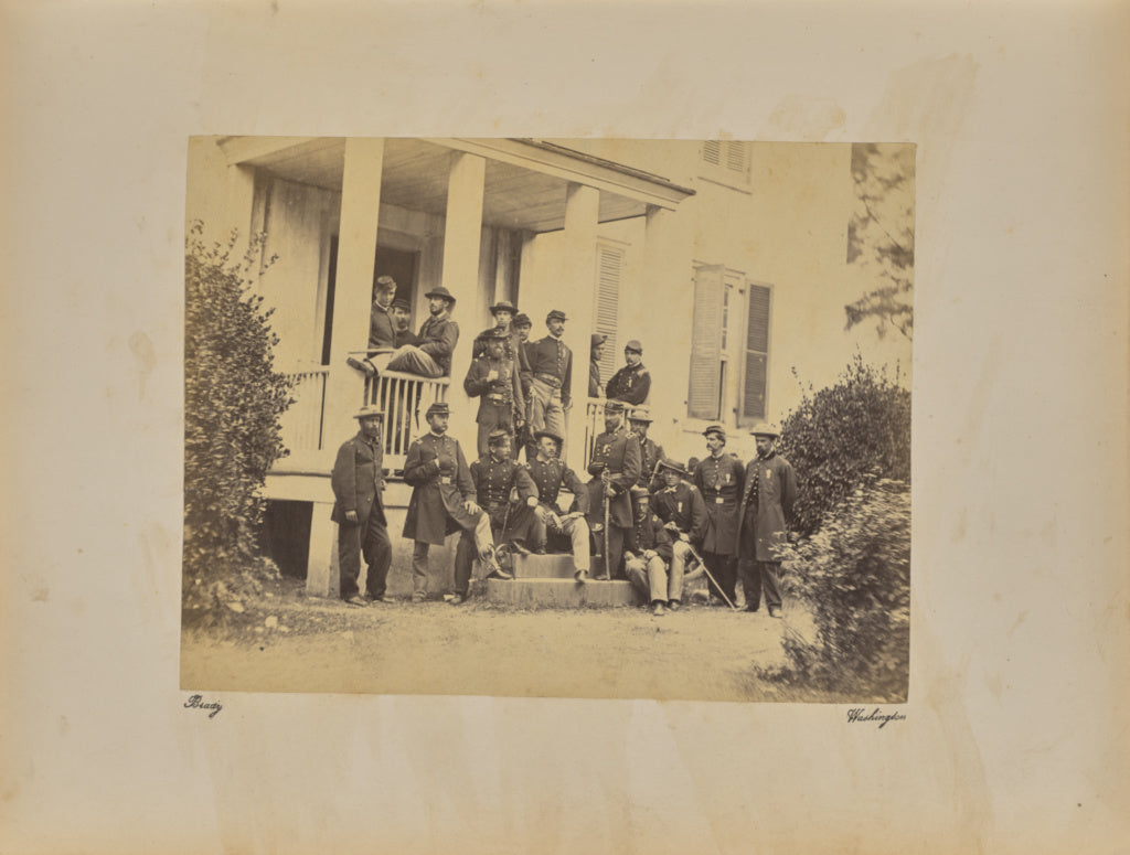 Mathew B. Brady:Sheridan and Staff, Poster Print Wall Art
