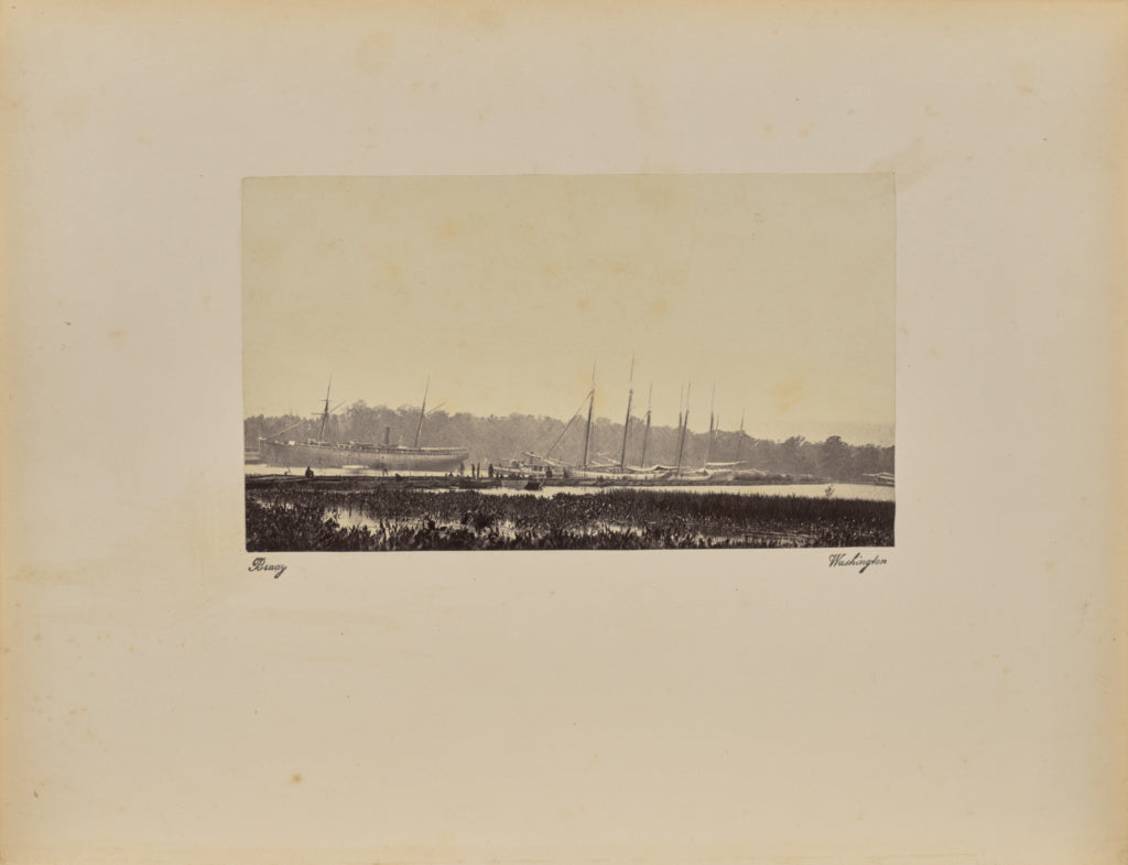 Mathew B. Brady:Pontoon Bridge, Poster Print Wall Art
