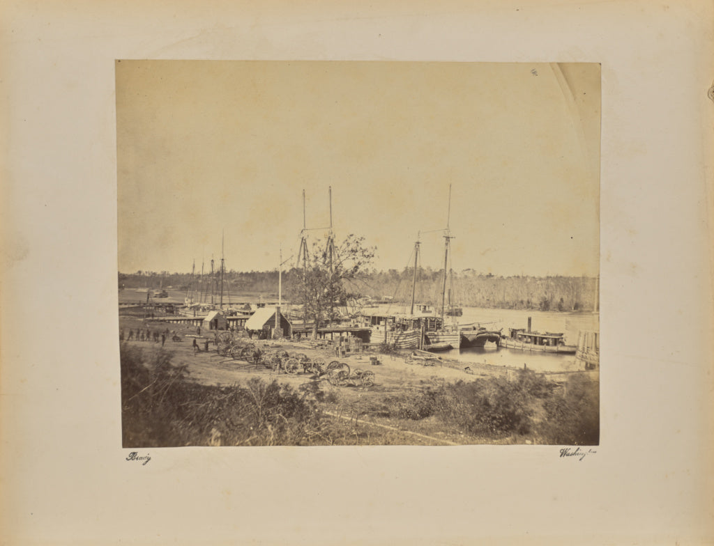 Mathew B. Brady:Broadway Landing. Appomattox River, Poster Print Wall Art