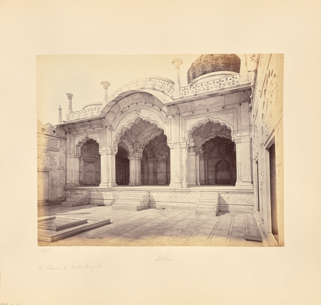 Samuel Bourne:Delhi; The Palace, the Motee Musjid (Pearl Mos, Poster Print Wall Art