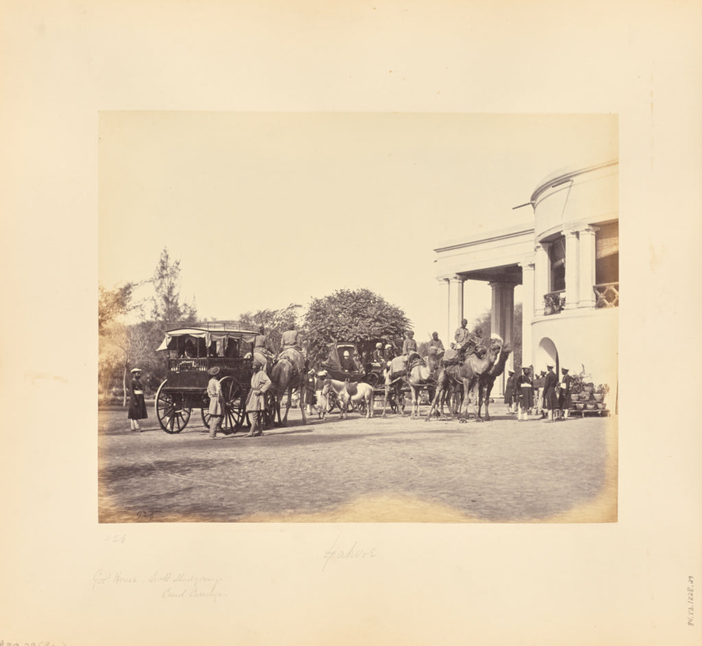 Samuel Bourne:Lahore; Sir Robert Montgomery's Camel Carriage, Poster Print Wall Art