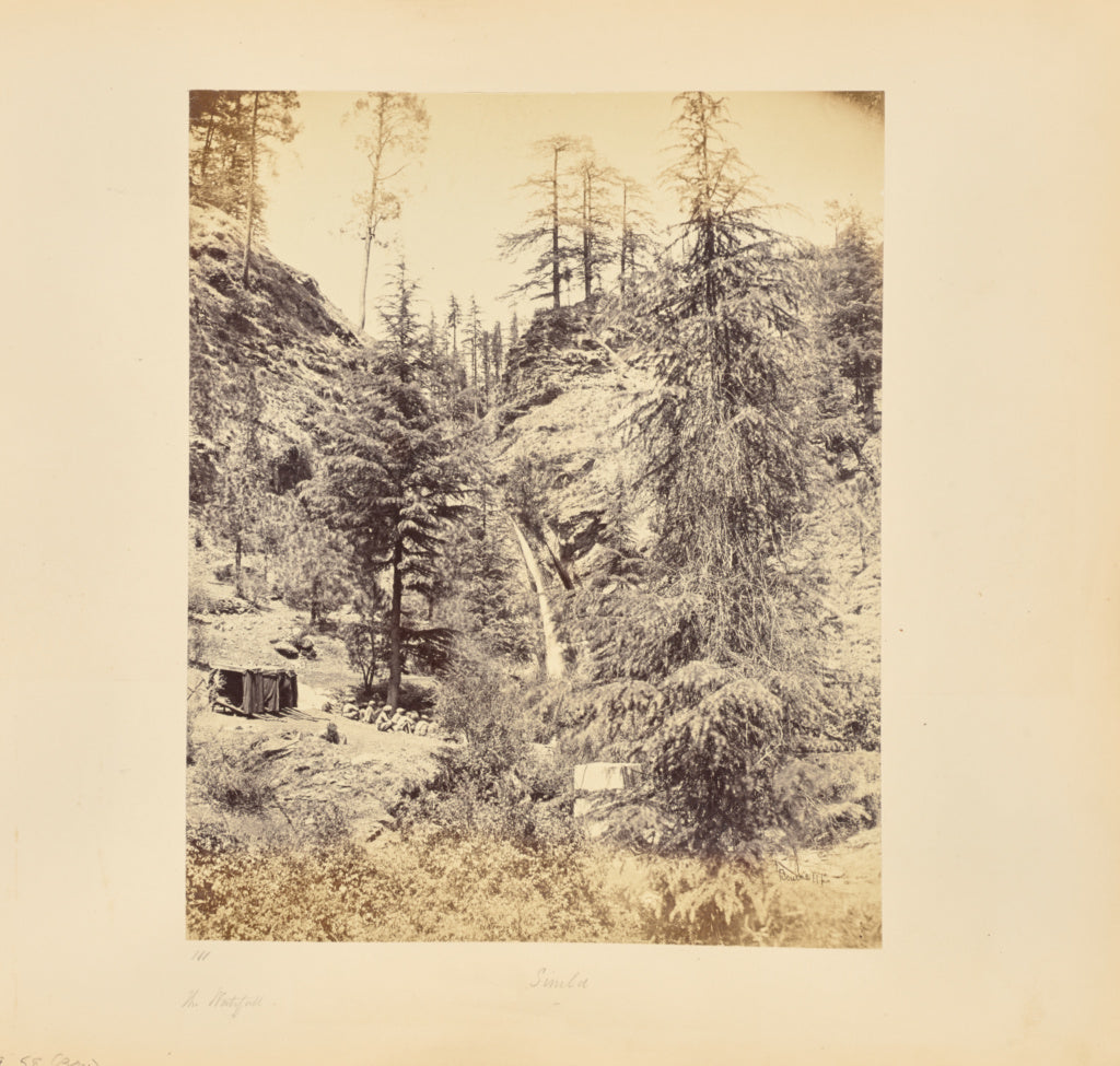 Samuel Bourne:Simla; Waterfall, Poster Print Wall Art