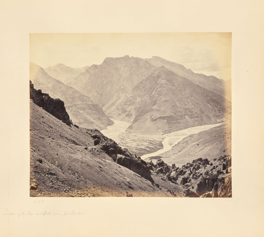 Samuel Bourne:The Junction of the Peen and Spiti Rivers, fro, Poster Print Wall Art