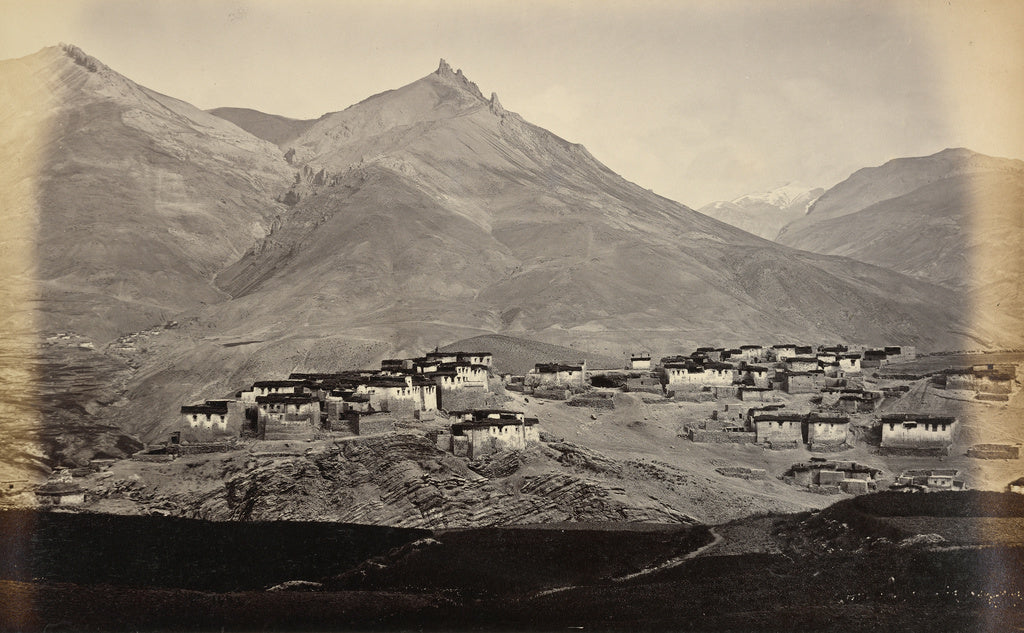 Samuel Bourne:The Village of Kibber, Spiti, with Chikkim in , Poster Print Wall Art