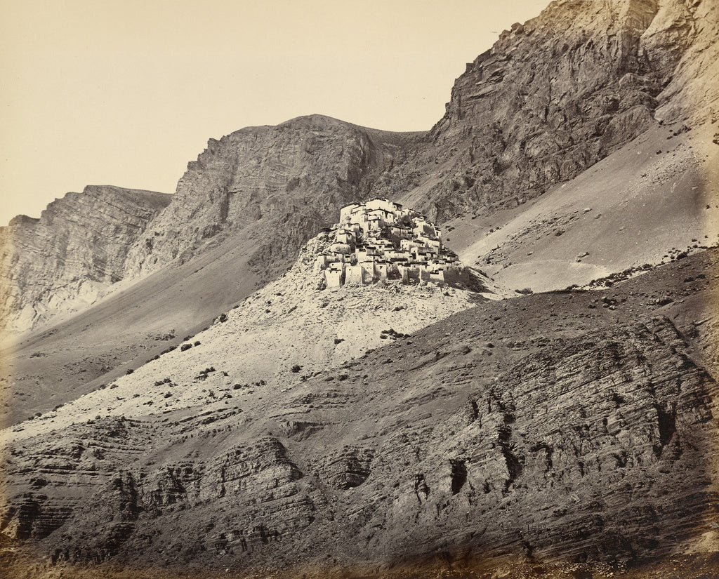 Samuel Bourne:The Monastery at Ki, Spiti, Poster Print Wall Art