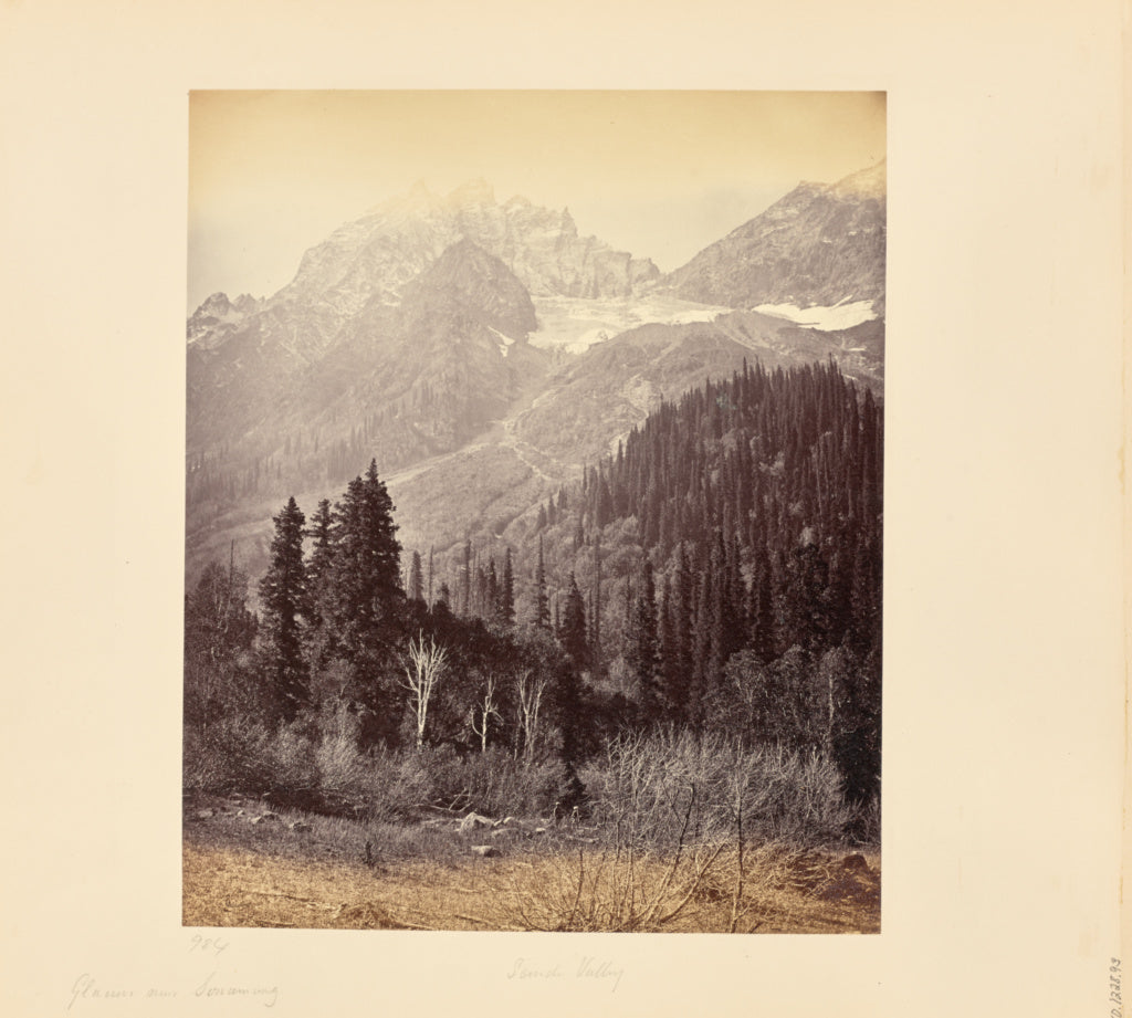 Samuel Bourne:Glaciers near Sonamurg, Poster Print Wall Art
