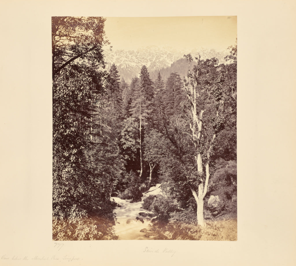 Samuel Bourne:View below the Meribul Pass, Singpore, Poster Print Wall Art