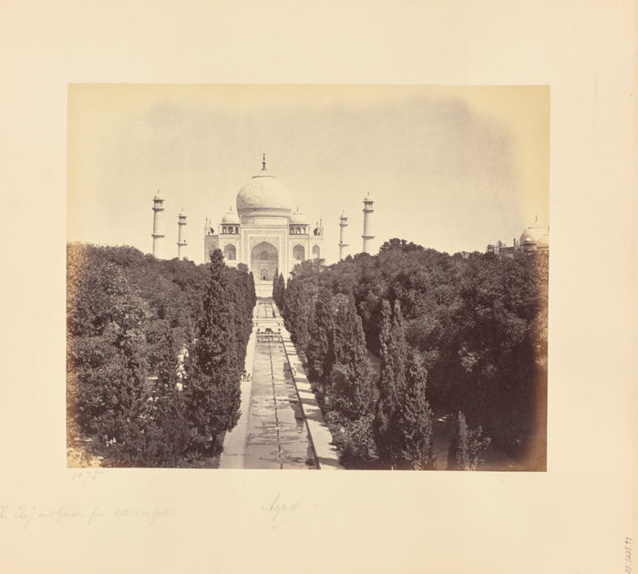 Samuel Bourne:Agra; The Taj and Garden, from the Entrance Ga,16x12