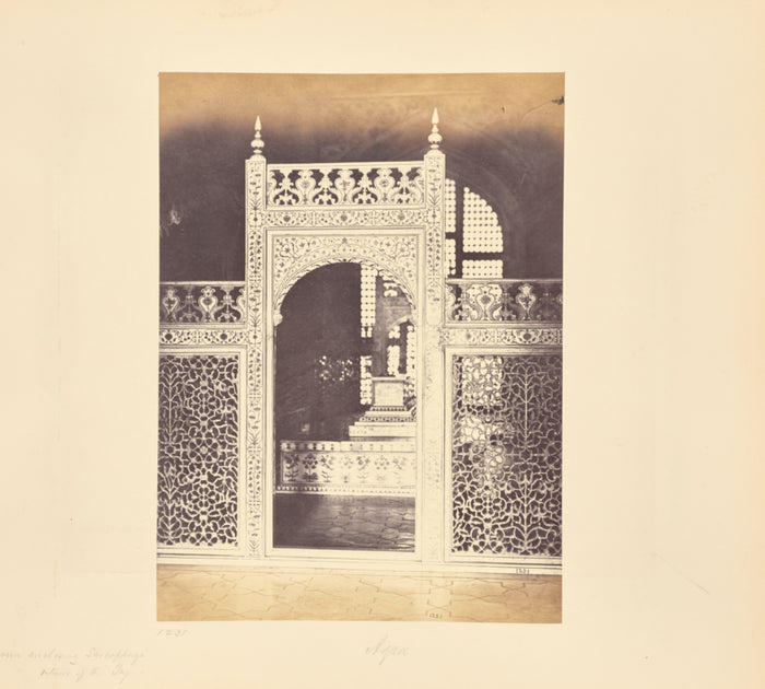 Samuel Bourne:Agra; The Screen Enclosing the Sarcophagi in t,16x12