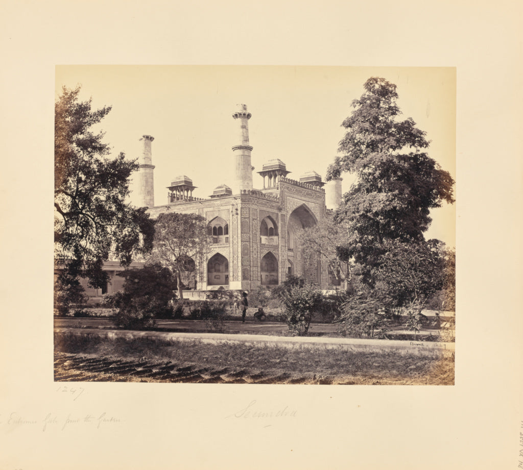 Samuel Bourne:Secundra; The Entrance Gate from the Garden, Poster Print Wall Art