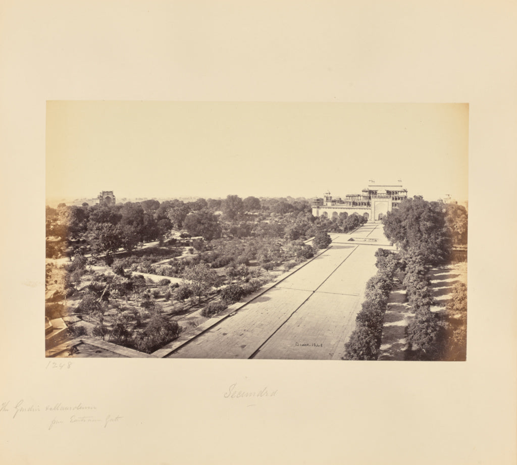 Samuel Bourne:Secundra; The Garden and Mausoleum from the En, Poster Print Wall Art