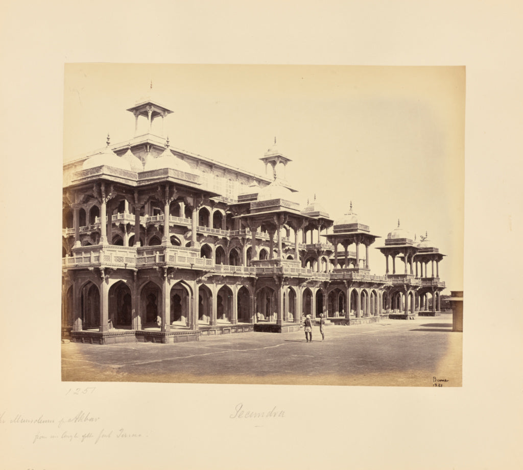 Samuel Bourne:Secundra; The Mausoleum of Akbar, from an Angl, Poster Print Wall Art