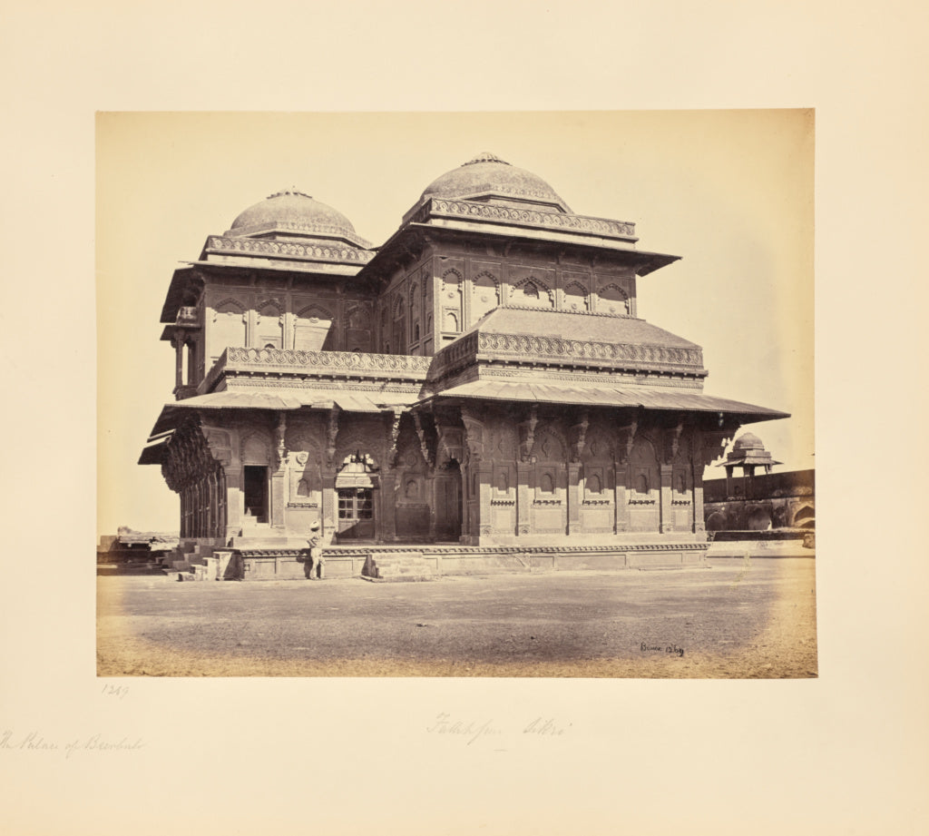 Samuel Bourne:Futtypore Sikri; The Palace of Beerbul, Poster Print Wall Art