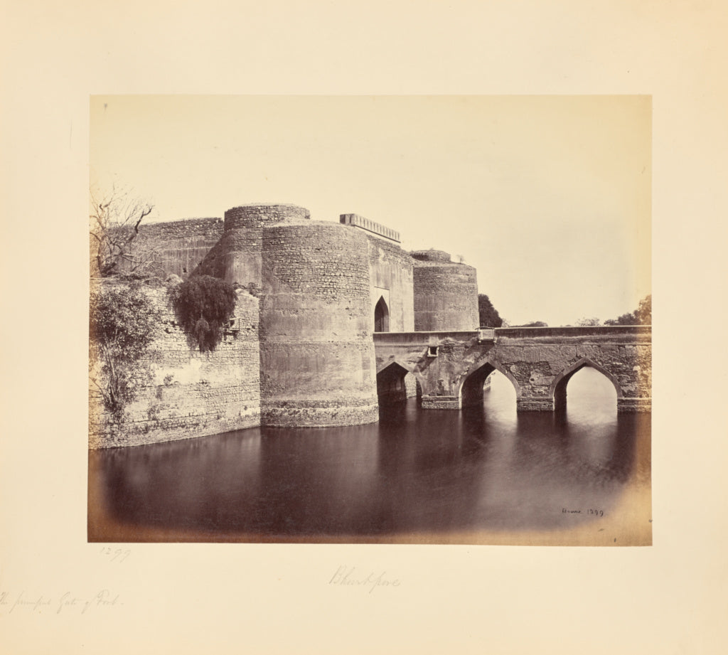 Samuel Bourne:Bhurtpore; The Principal Gate of the Fort, Poster Print Wall Art