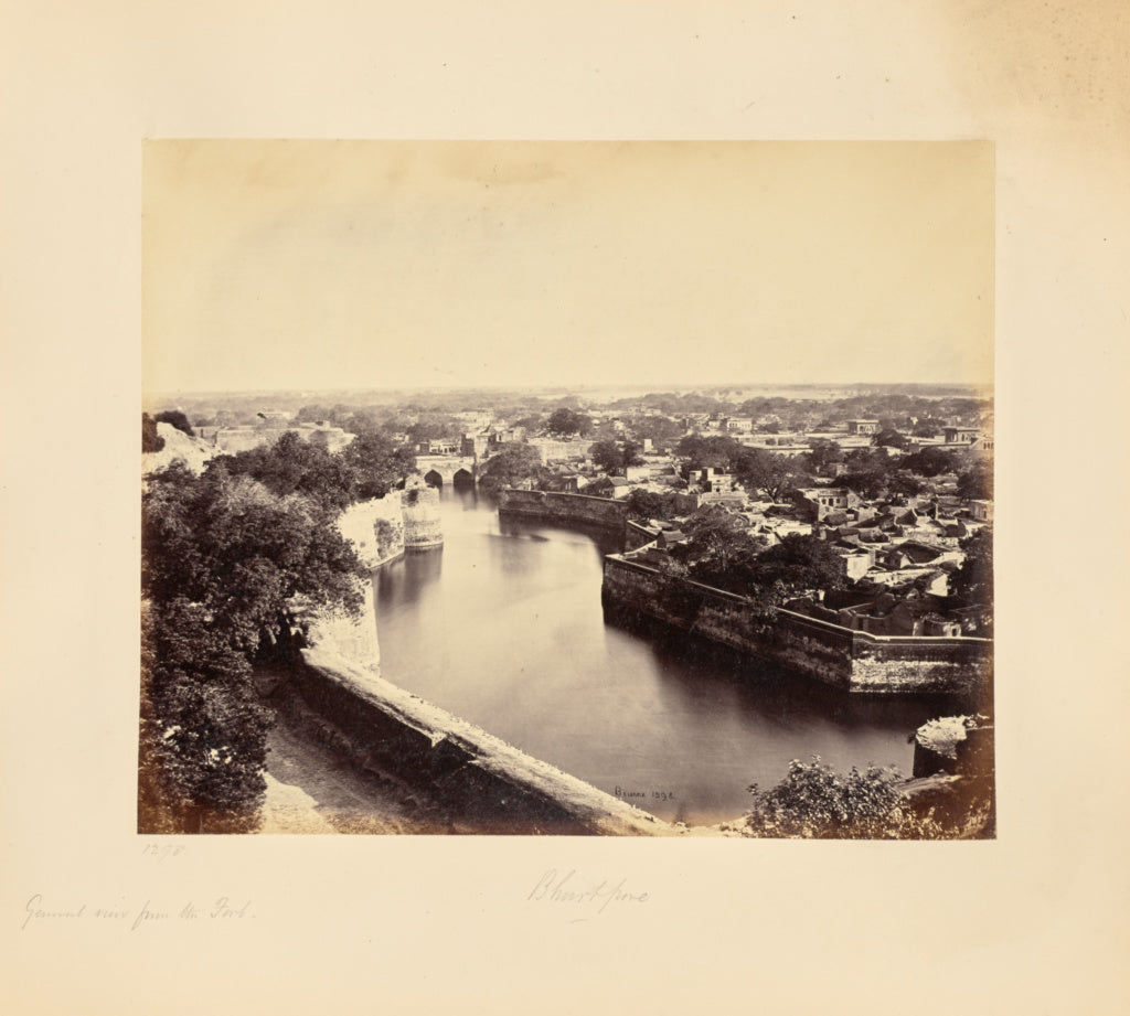 Samuel Bourne:Bhurtpore; General View from an Elevation in t, Poster Print Wall Art
