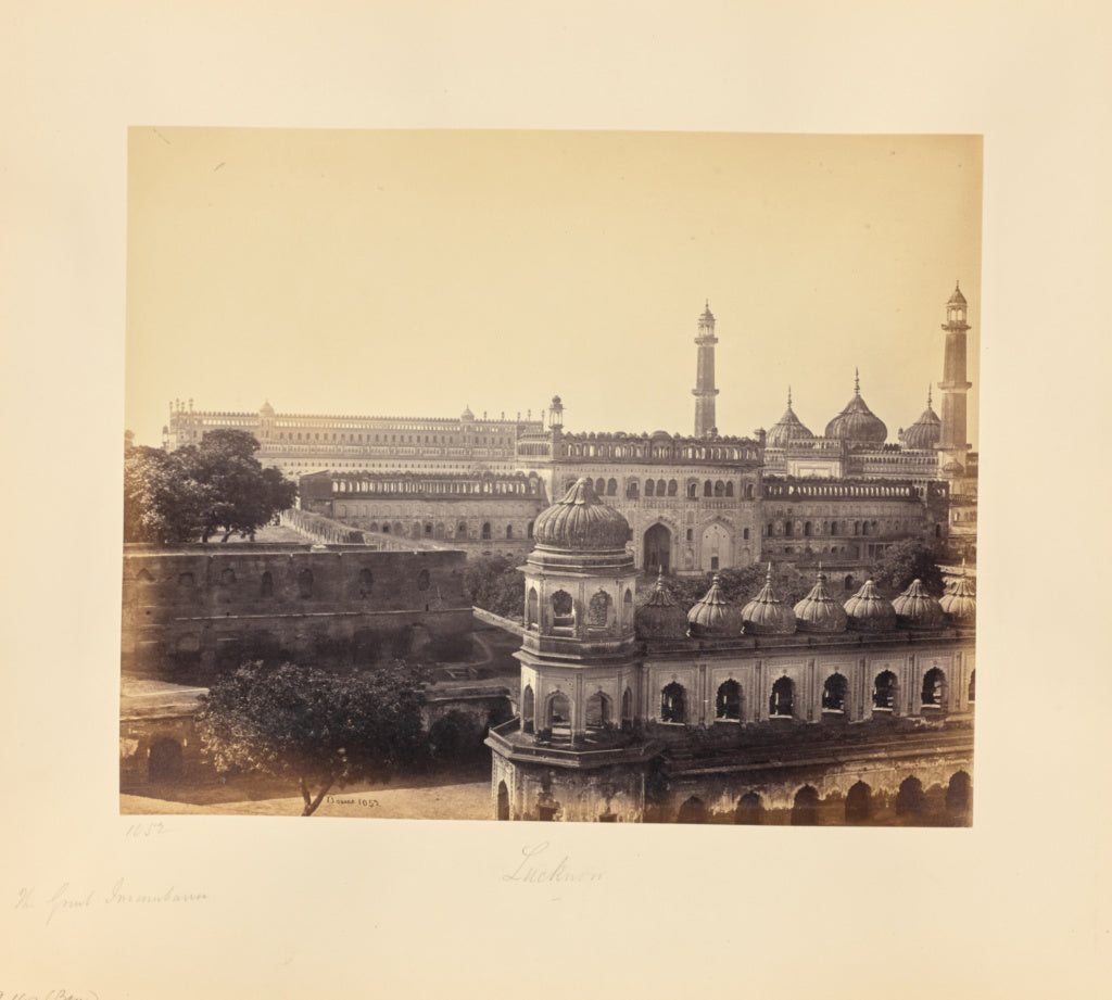 Samuel Bourne:Lucknow; Great Emambara and Mosque, Poster Print Wall Art