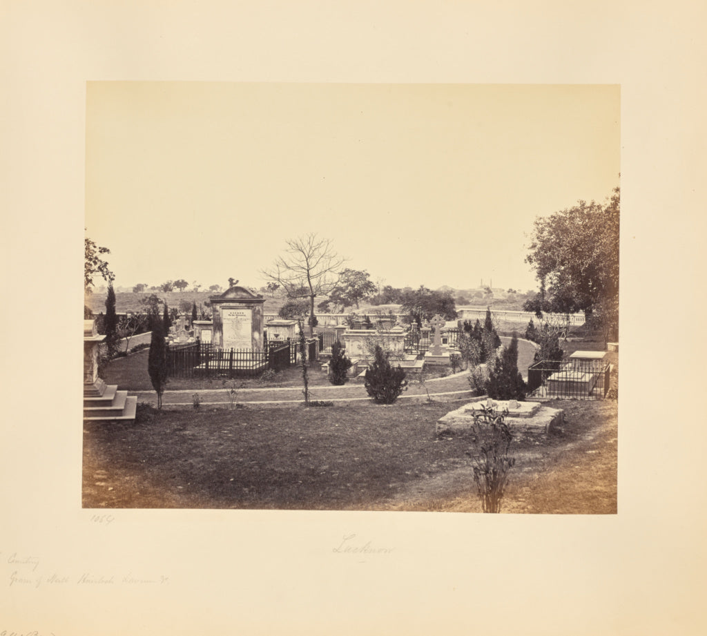 Samuel Bourne:Lucknow; The Graves of Neil, Lawrence etc., in, Poster Print Wall Art