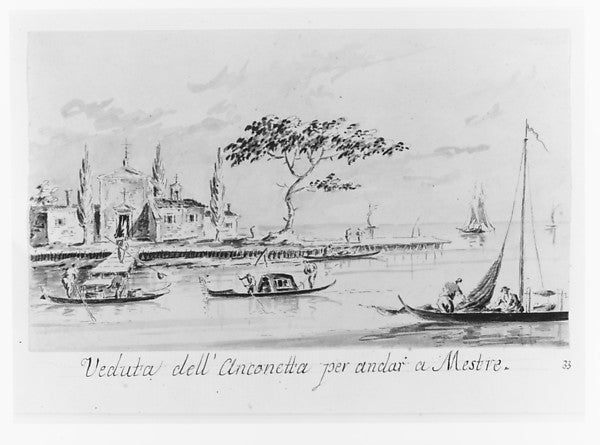 Giacomo Guardi 1764–1835 Venice ):The Island of L'Anconetta -16x12"(A3) Poster