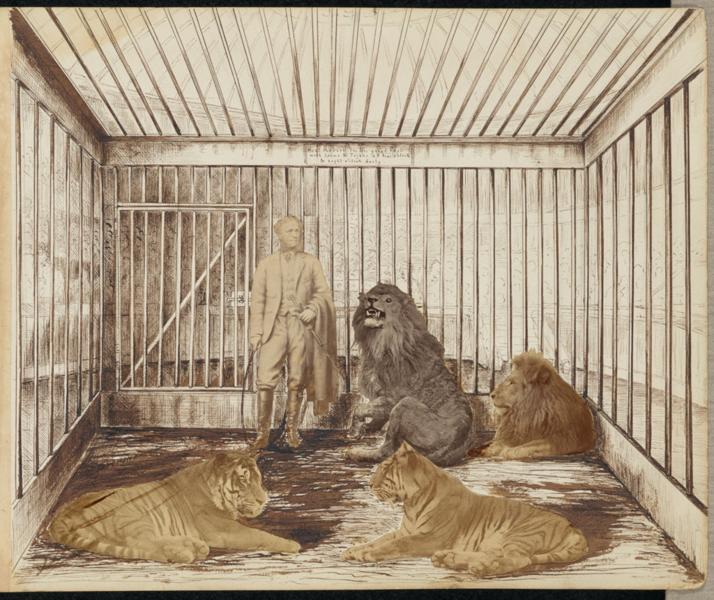 Unknown maker, British:[Portrait of a Man with Lions], Poster Print Wall Art