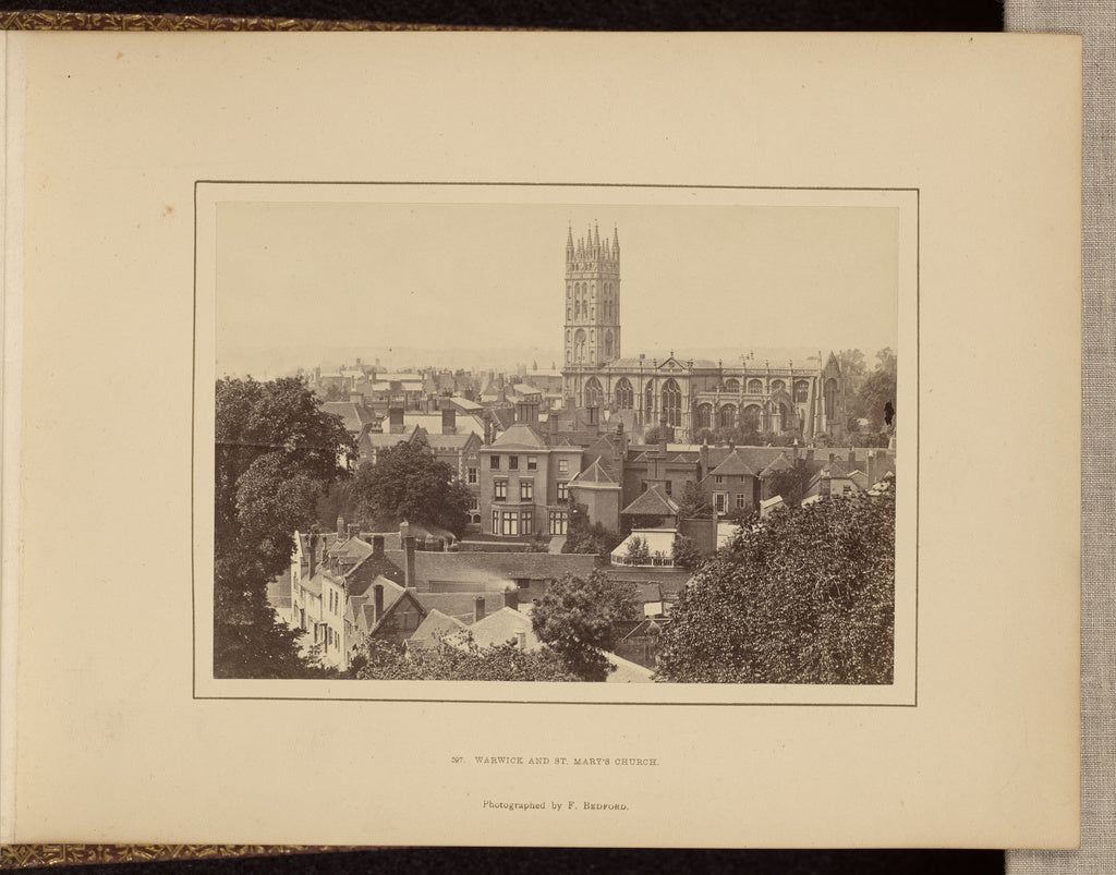 Francis Bedford:Warwick and St. Mary's Church, Poster Print Wall Art