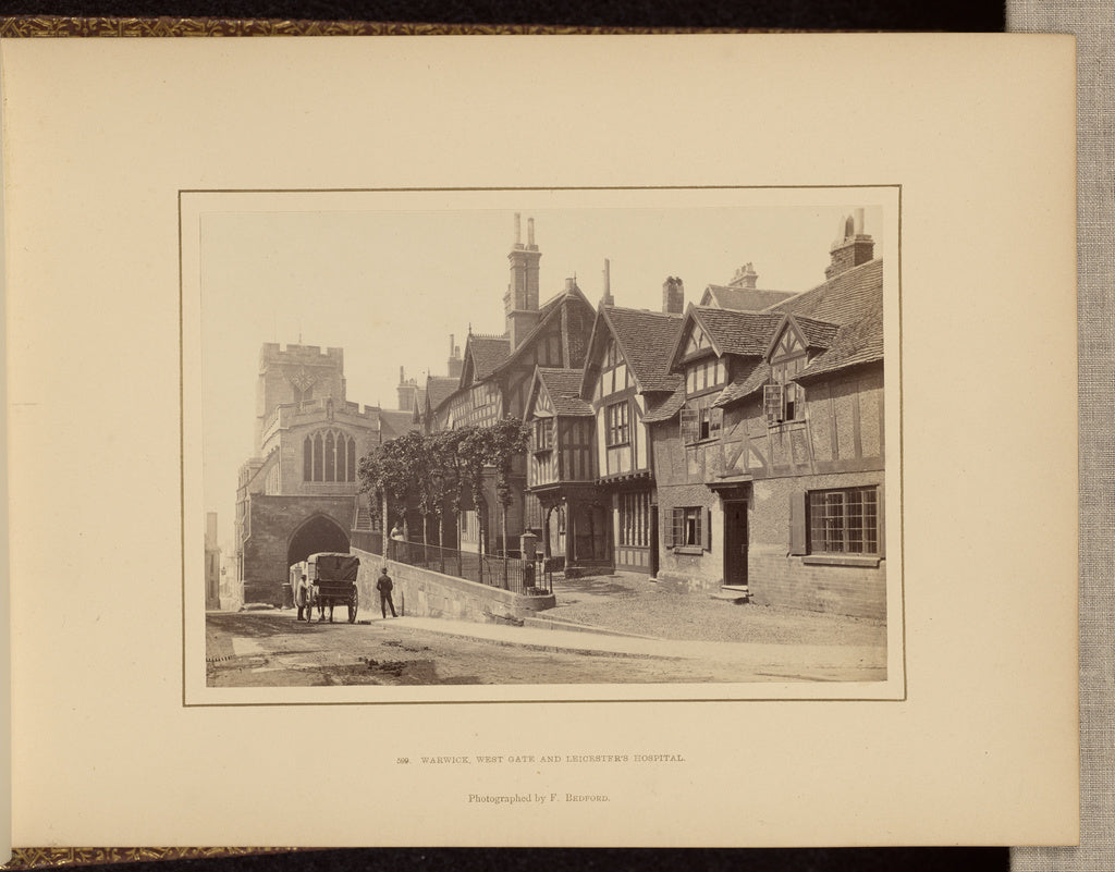 Francis Bedford:Warwick, West Gate and Leicester's Hospital, Poster Print Wall Art
