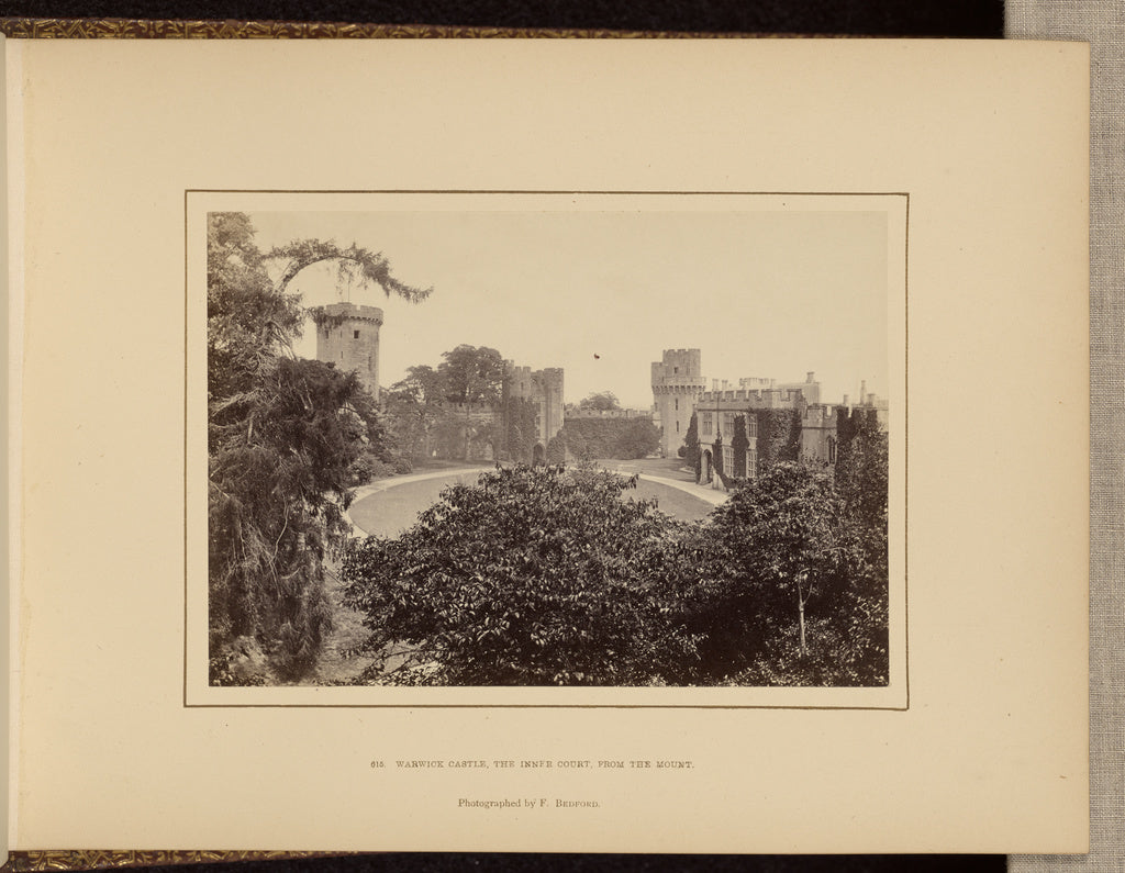 Francis Bedford:Warwick Castle, the inner court, from the mo, Poster Print Wall Art