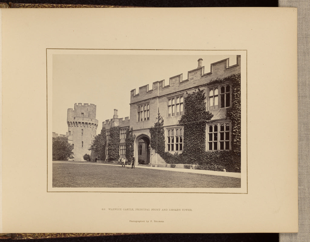Francis Bedford:Warwick Castle, principal front and Caesar's, Poster Print Wall Art