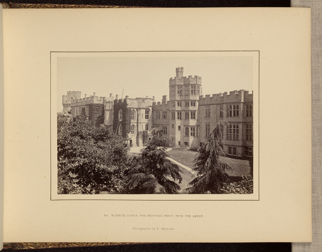 Francis Bedford:Warwick Castle, the principal front, from th, Poster Print Wall Art