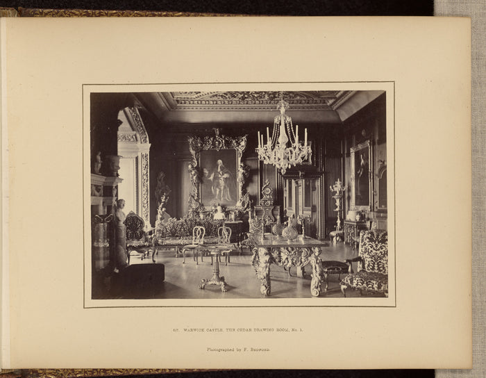 Francis Bedford:Warwick Castle, the Cedar Drawing Room, No. ,16x12