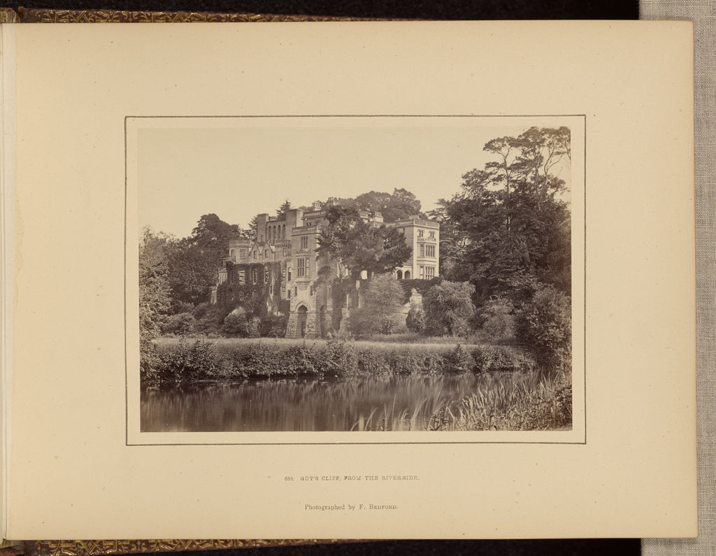 Francis Bedford:Guy's Cliff, from the riverside, Poster Print Wall Art