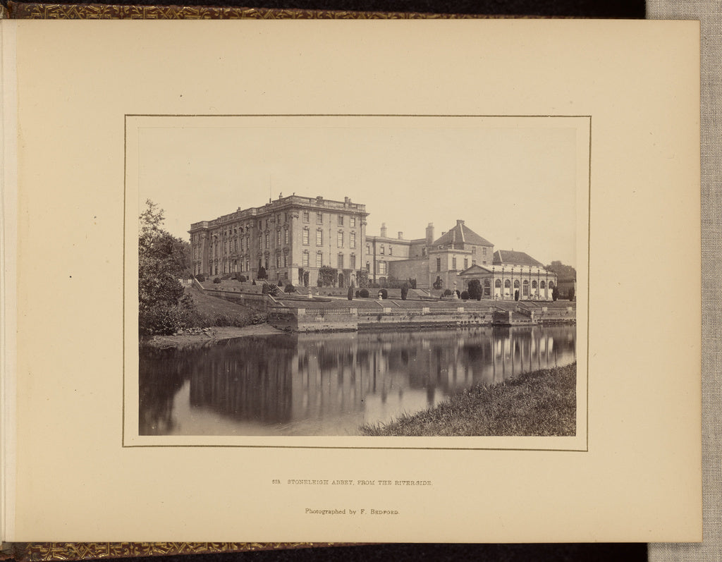 Francis Bedford:Stoneleigh Abbey, from the riverside, Poster Print Wall Art