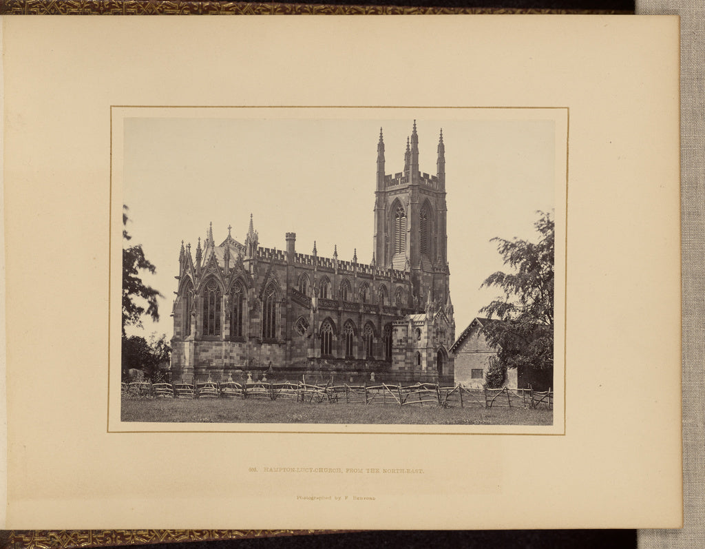 Francis Bedford:Hampton-Lucy Church, from the north-east, Poster Print Wall Art