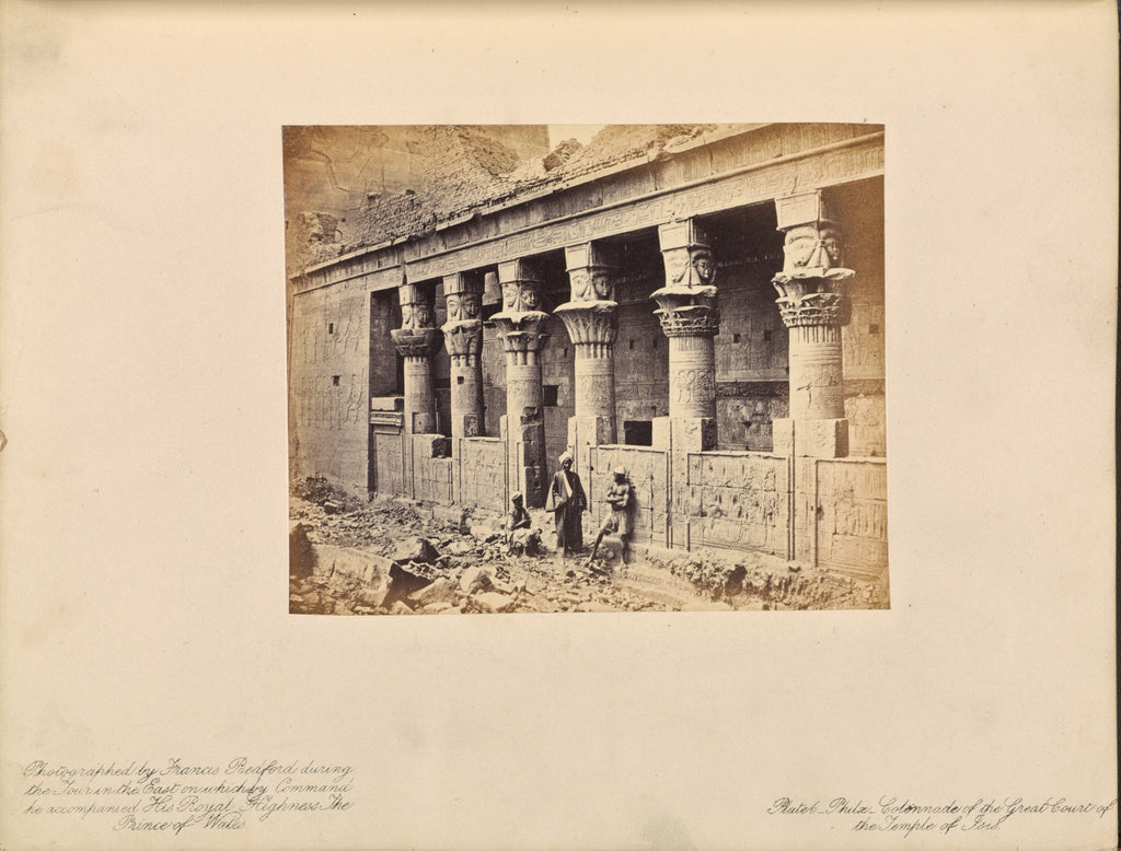 Francis Bedford:Colonnade of the Great Court of the Temple o, Poster Print Wall Art