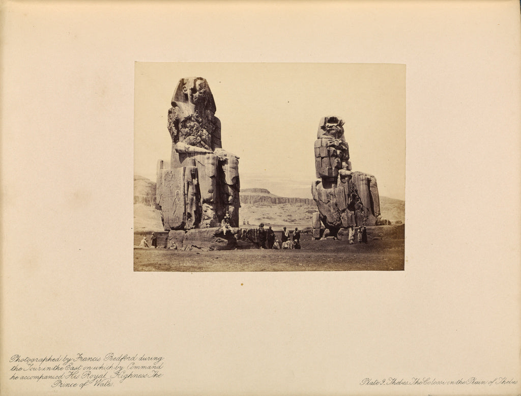 Francis Bedford:Thebes - The Colossi in the Ruin of Thebes, Poster Print Wall Art