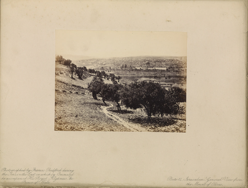 Francis Bedford:Jerusalem - General View from the Mount of O, Poster Print Wall Art