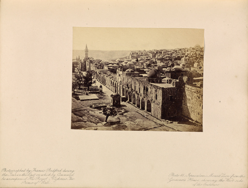Francis Bedford:Jersualem - Mount Zion from the Governor's H, Poster Print Wall Art