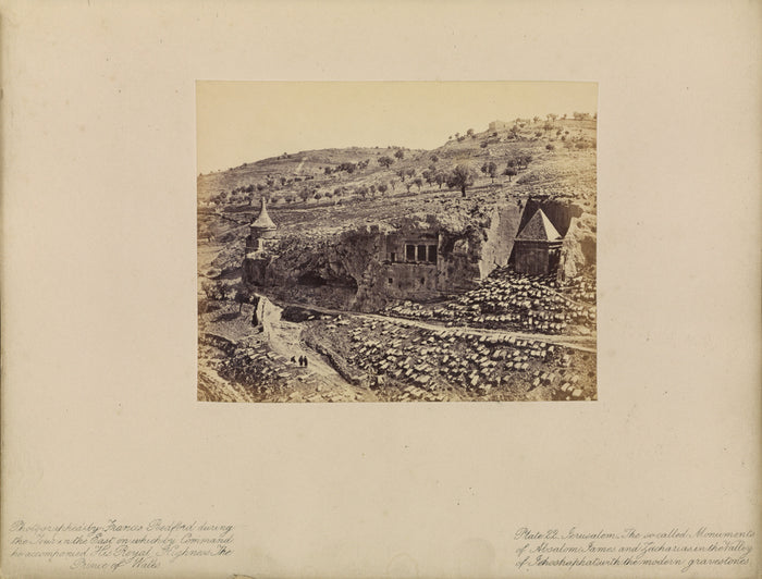 Francis Bedford:Jerusalem - The so-called Monuments of Absal,16x12