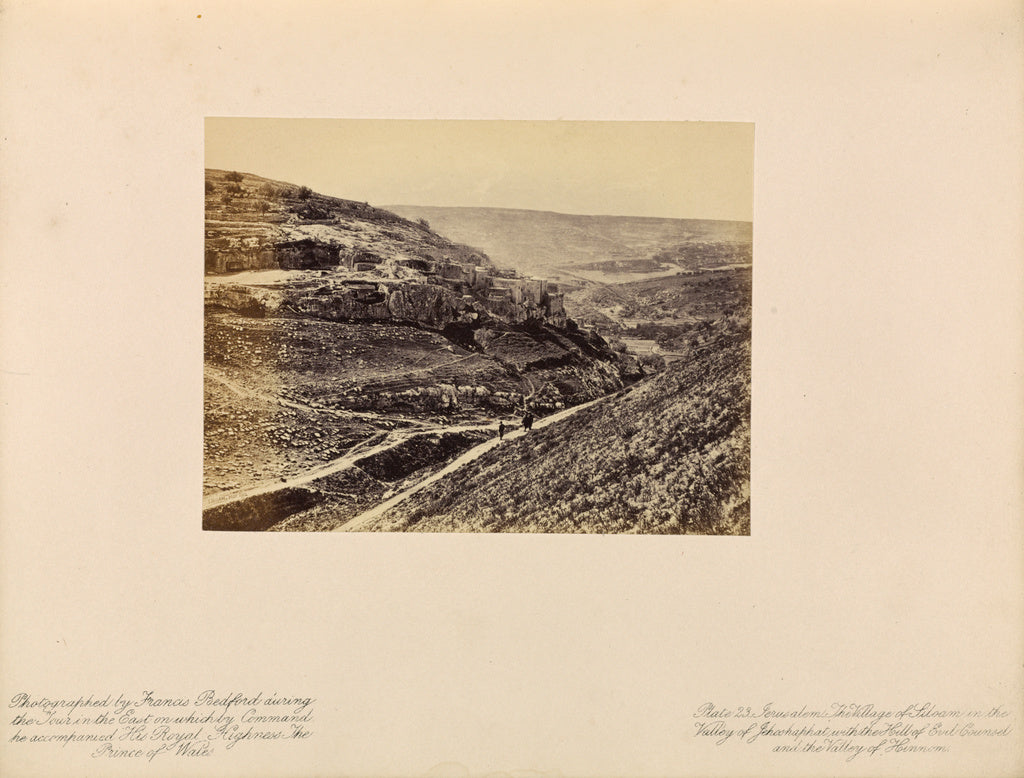 Francis Bedford:Jerusalem - The Village of Siloam, in the Va, Poster Print Wall Art