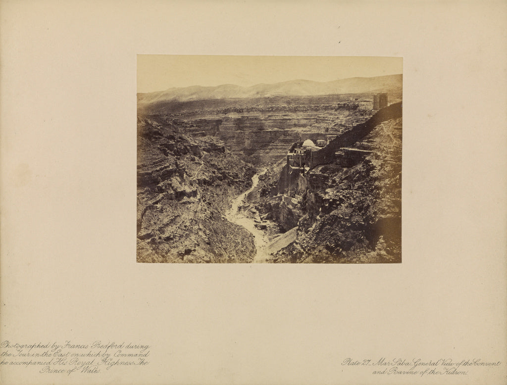 Francis Bedford:Mar Saba - General View of the Convent and R, Poster Print Wall Art