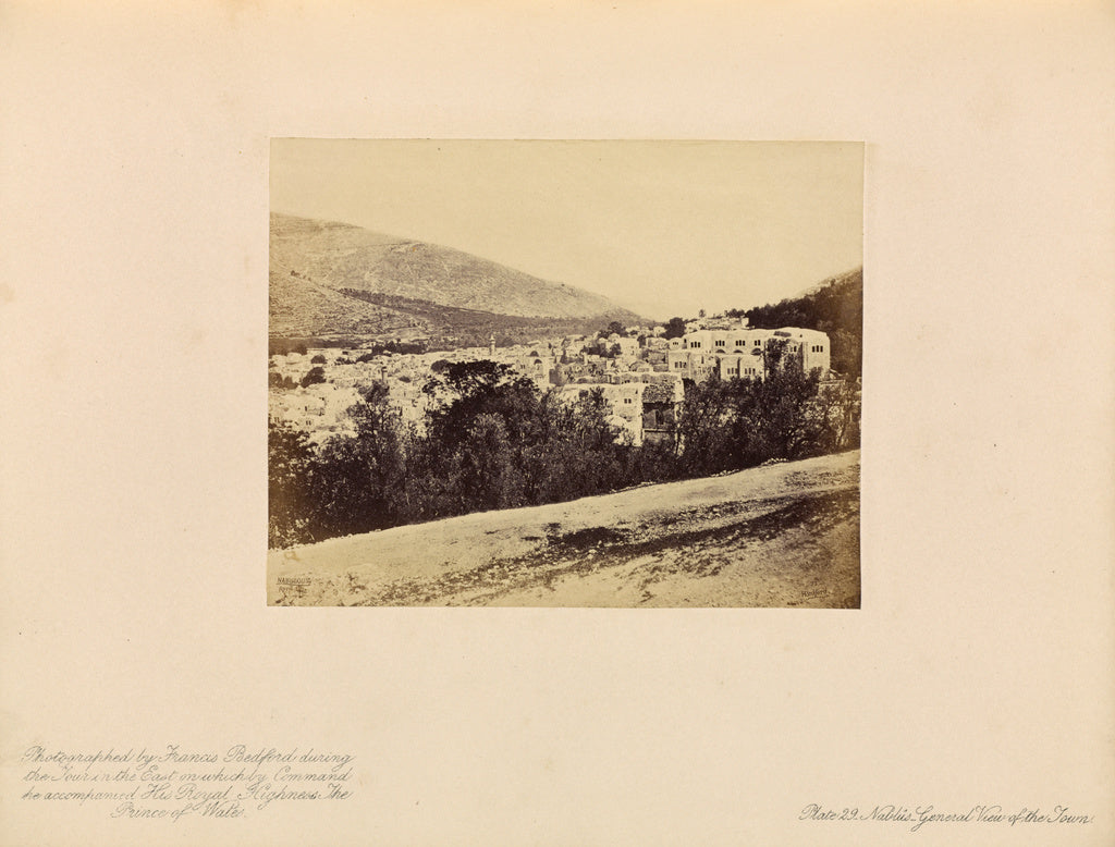 Francis Bedford:Nablûs - General View of the Town, Poster Print Wall Art