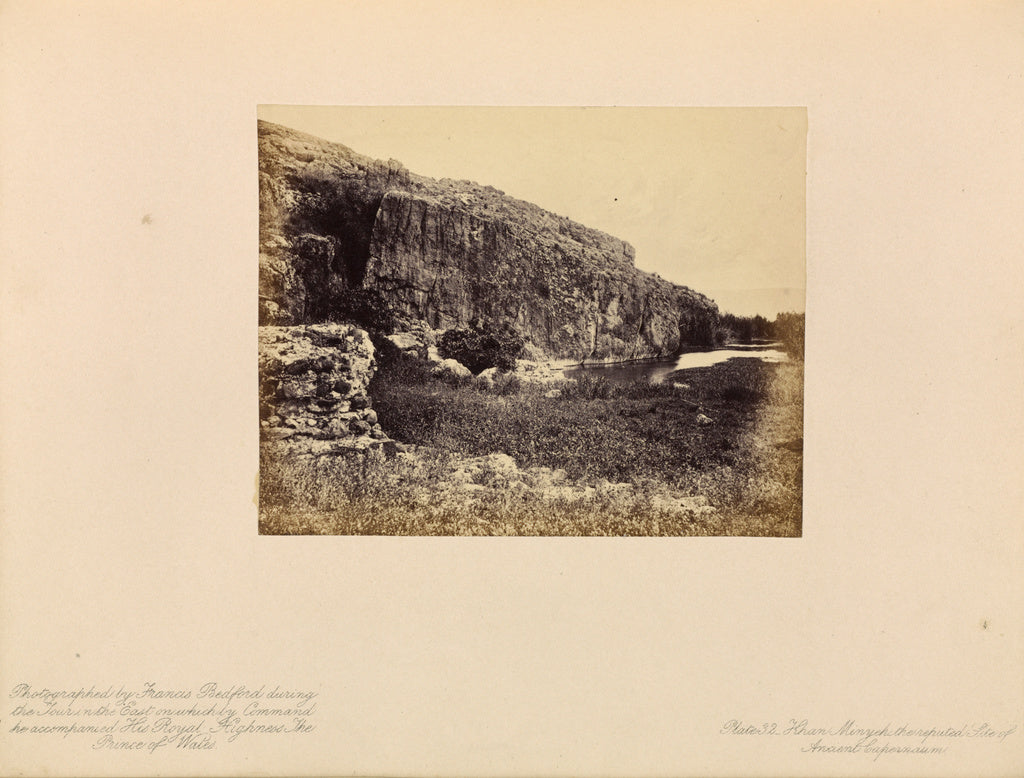 Francis Bedford:Khan Minyeh - The Reputed Site of Ancient Ca, Poster Print Wall Art