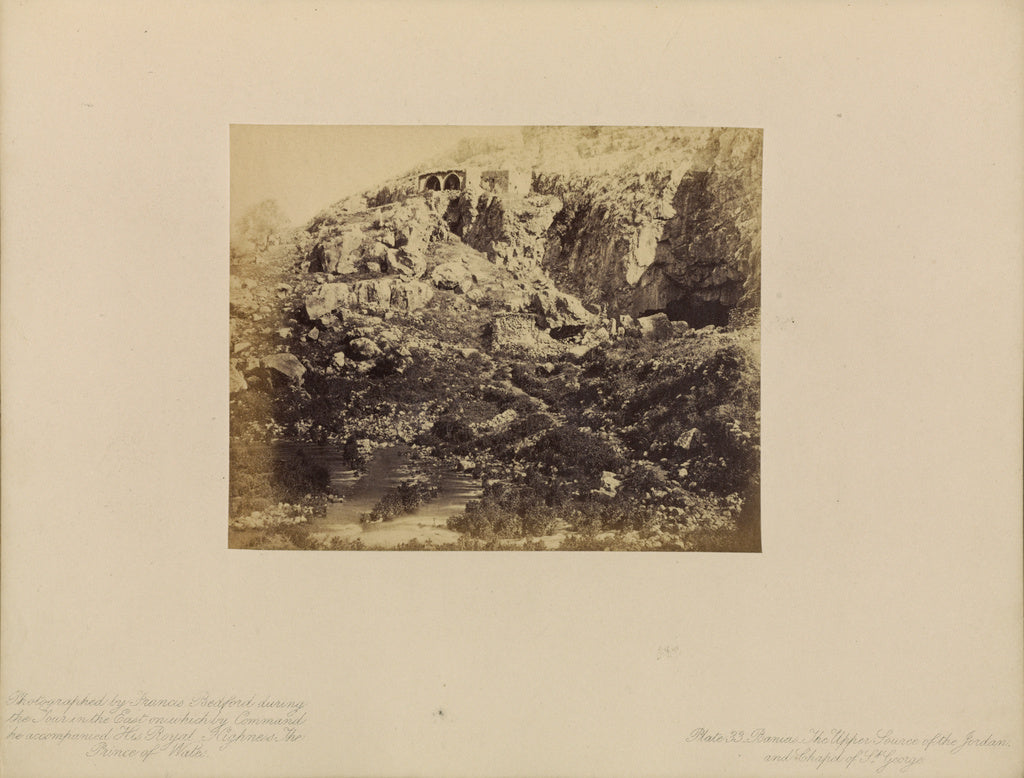 Francis Bedford:Banias - The Upper Source of the Jordan Rive, Poster Print Wall Art