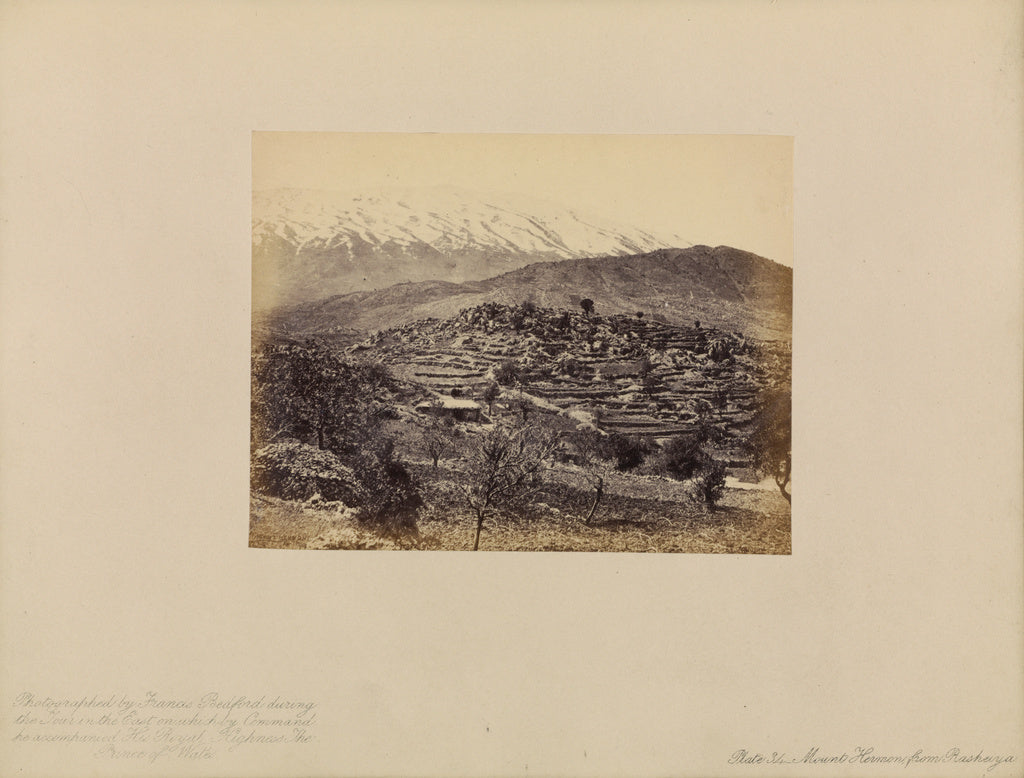 Francis Bedford:Mount Hermon, from Rasheiya, Poster Print Wall Art