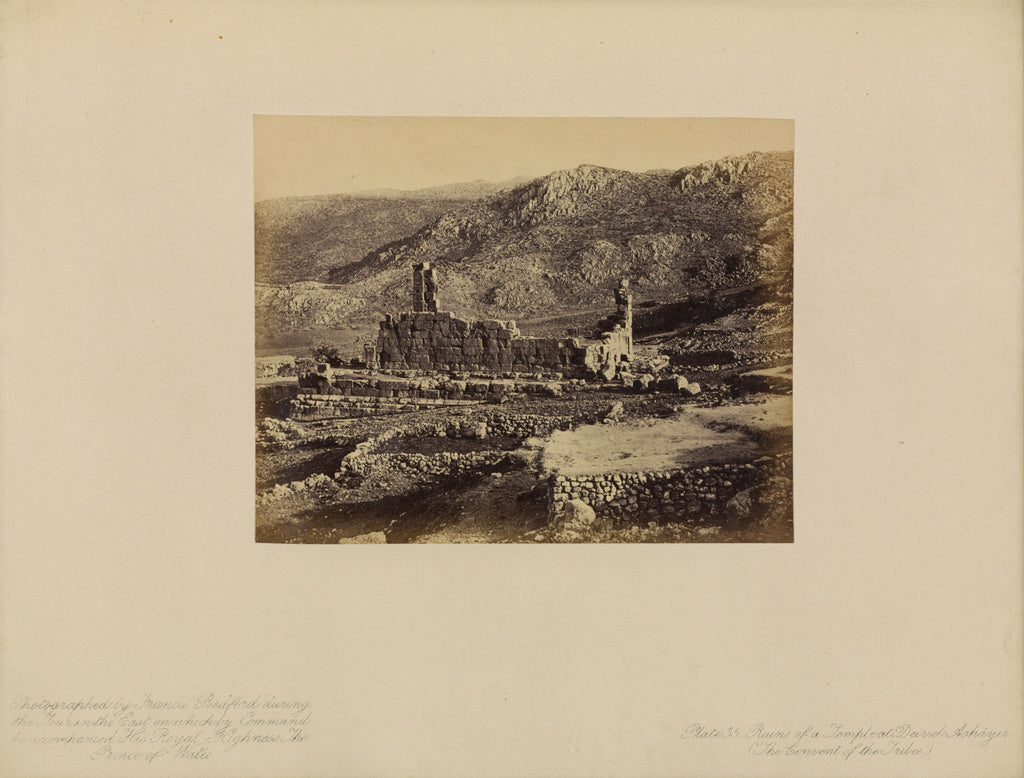 Francis Bedford:Ruins of a Temple at Deir-el-Ashâyir ("The , Poster Print Wall Art