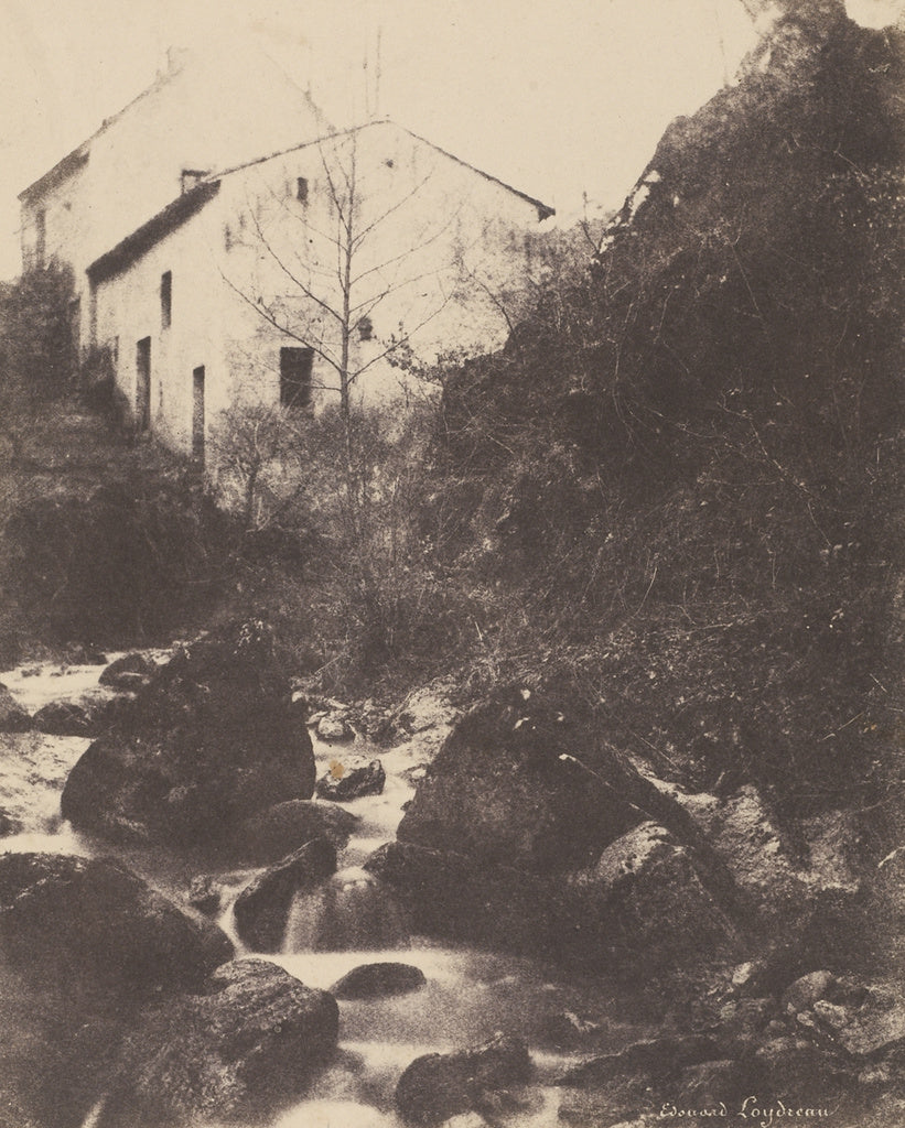 edouard Loydreau:[Torrent devant un groupe de maisons], Poster Print Wall Art