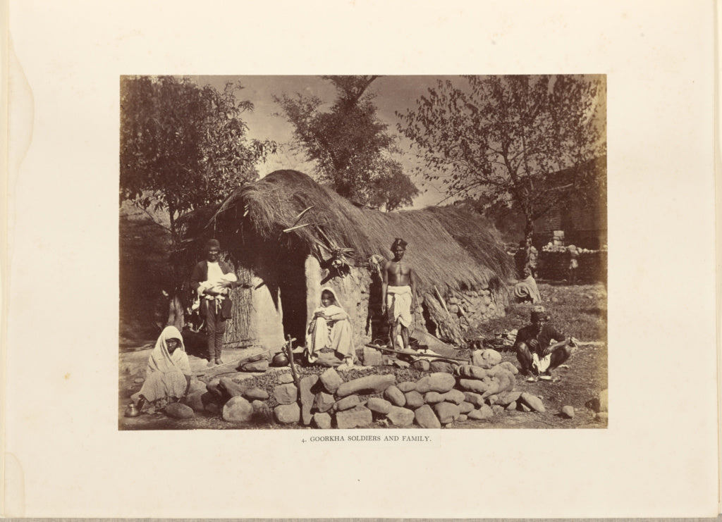 Philip Henry Egerton:Goorkha Soldiers and Family, Poster Print Wall Art